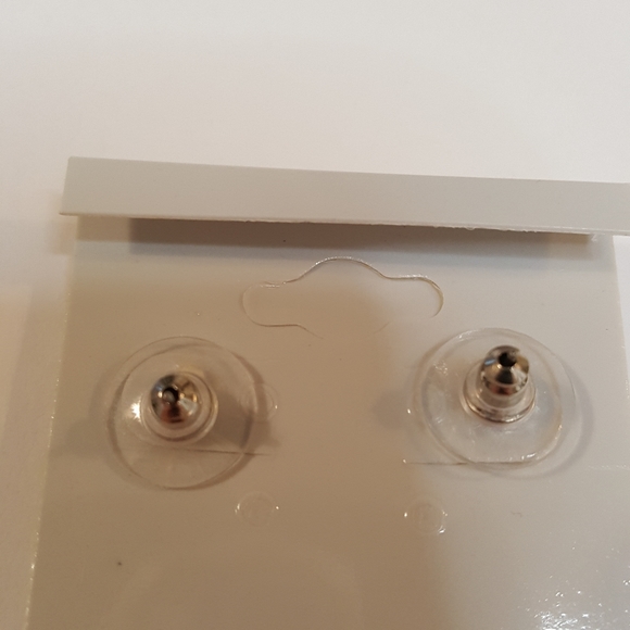 Noblesse Collection Aqua Rhinestone Earrings - Picture 4 of 4